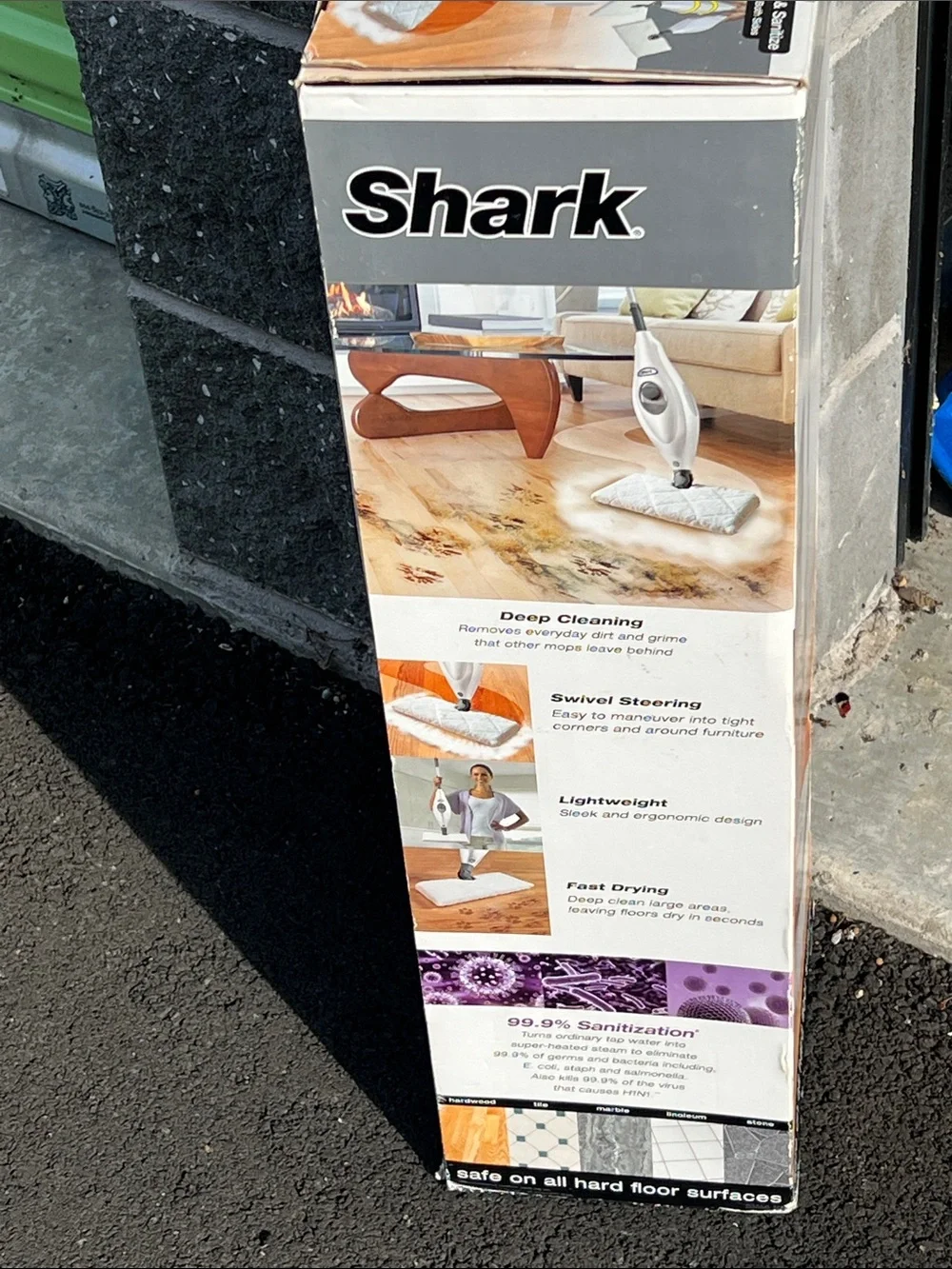 NIB Shark Steam Pocket Mop Replacement Pads - White (3 Pack)